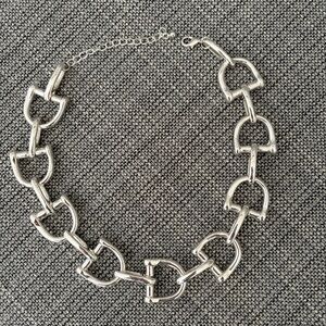 Stylish Horsebit Silver Chain Necklace